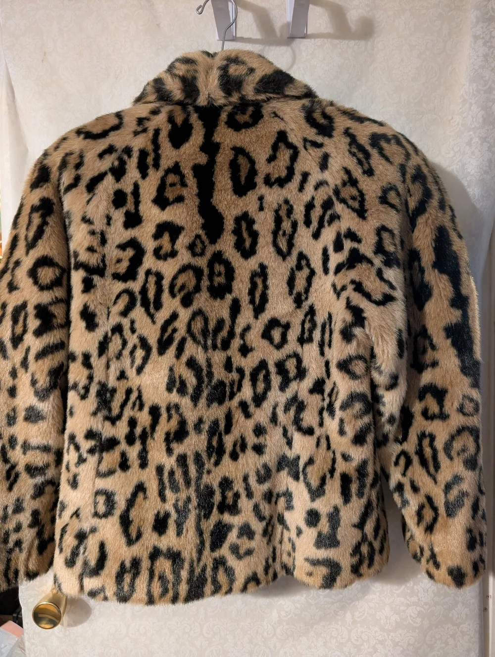 Faux Fur Leopard Car Coat Vintage? Silky Lining - Picture 9 of 16
